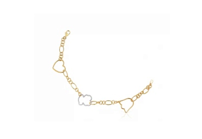 SILVER GOLD PLATED BRACELET 3 MOTIVE