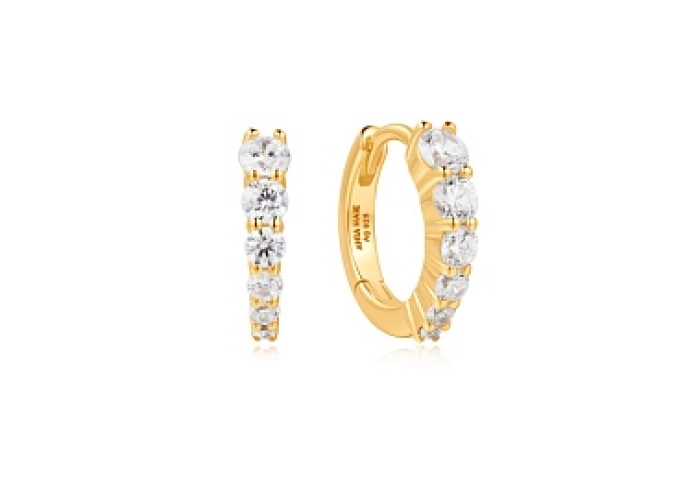 Gold Gradient Pavé Huggies