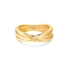 Gold Cross Double Ring