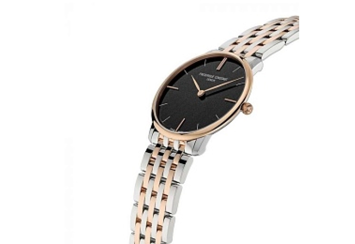 SLIMLINE QUARTZ, BI-COLOR RGP AND SILVER, BLACK DI