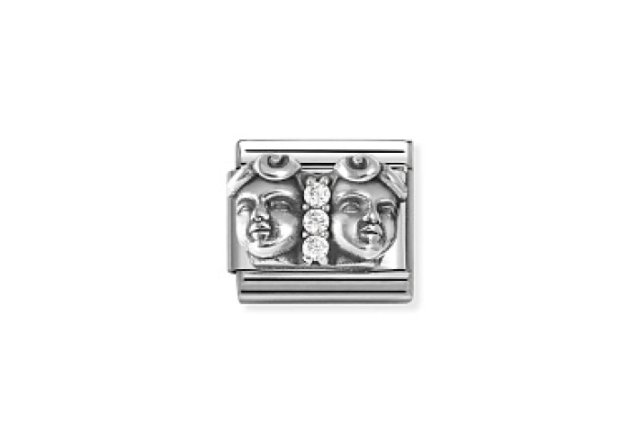 Composable Classic ZODIACO RELIEF acciaio,  Gemell