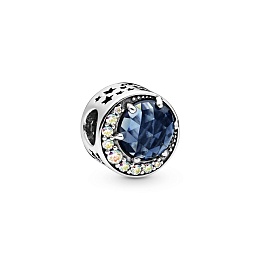 Sterling silver charm with moonlight bluecrystal a