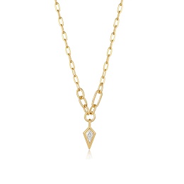 SPARKLE DROP PENDANT CHUNKY CHAIN NECKLACE