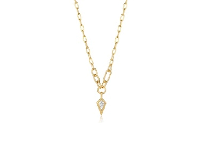 SPARKLE DROP PENDANT CHUNKY CHAIN NECKLACE