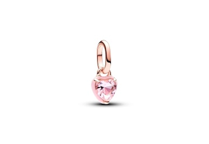 Heart 14k rose gold-plated mini dangle with orchid