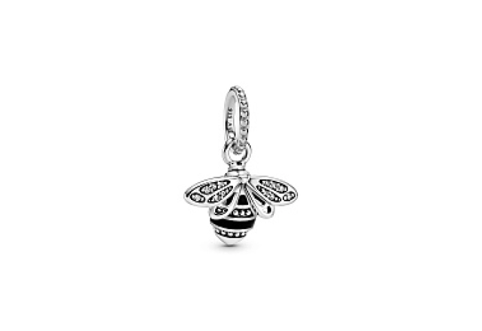 Bee sterling silver pendant with clearcubic zircon