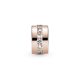 PANDORA Rose clip with clear cubic zirconia