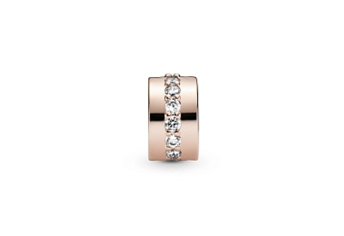 14k Rose gold-plated clip with clear cubic zirconi