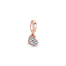 Heart Pandora Rose dangle with icy blueand swiss blue crystal /789404C01