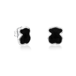 SILVER EARRINGS ONYX GEMS