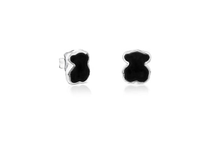 SILVER EARRINGS ONYX GEMS