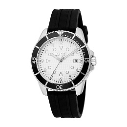 ESPRITSilverDate, 10Dial,MenATMBlackWatch,Silicone