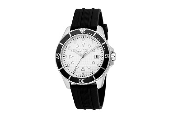 ESPRITSilverDate, 10Dial,MenATMBlackWatch,Silicone