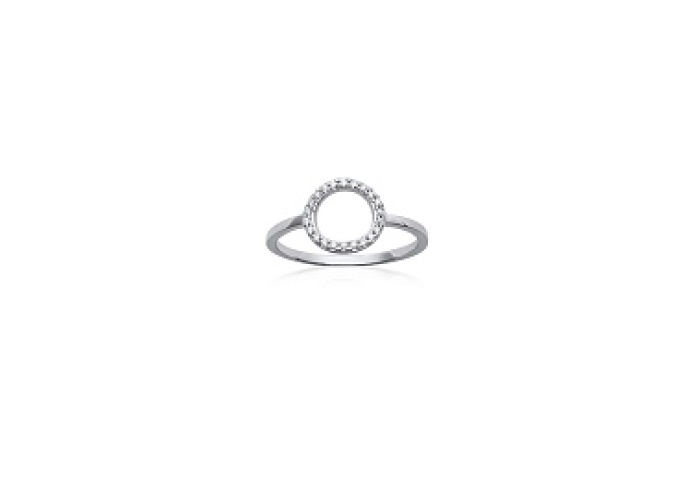 RINGPLATEDSILVERCZ 925 RHODIUM
