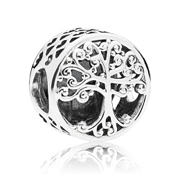 Family tree silver charm