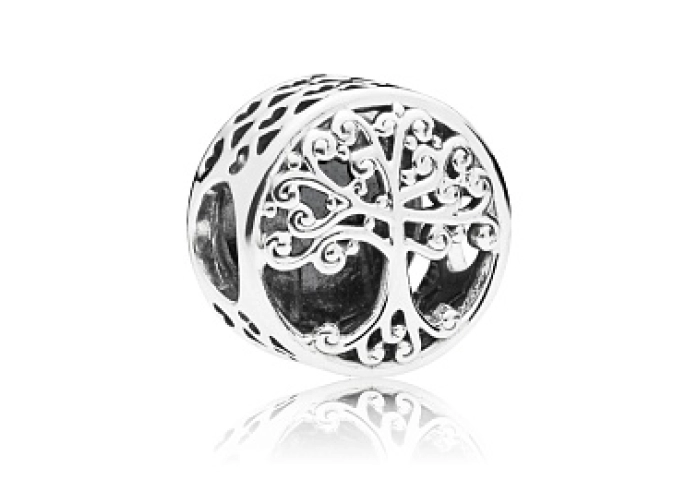 Family tree silver charm