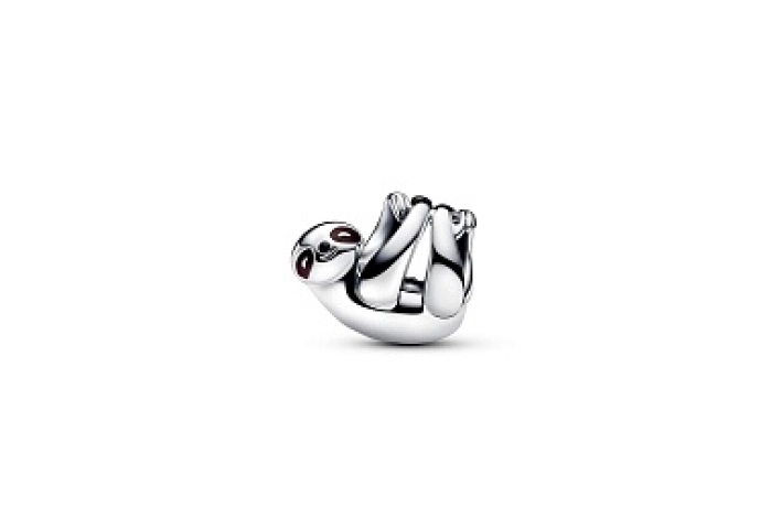 Sloth sterling silver charm with brown and black e