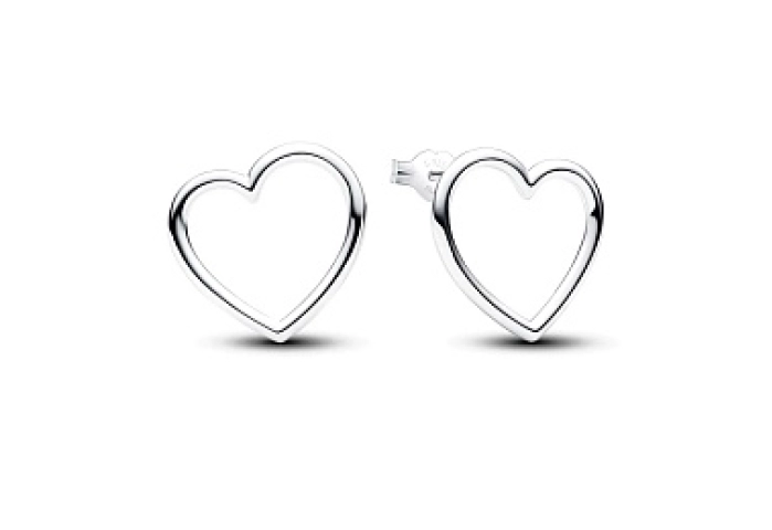 Heart sterling silver stud earrings