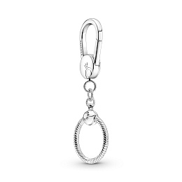 Sterling silver bag charm holder with smallPandora O pendant /399567C00