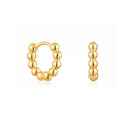 SILVER GOLD PLATED HOOP EARRINGS BALLS