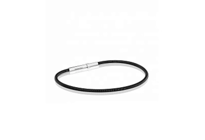 STEEL BRACELET 2MM BLACK MESH TUBE  16,5CM