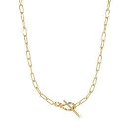 Gold Knot T Bar Chain Necklace