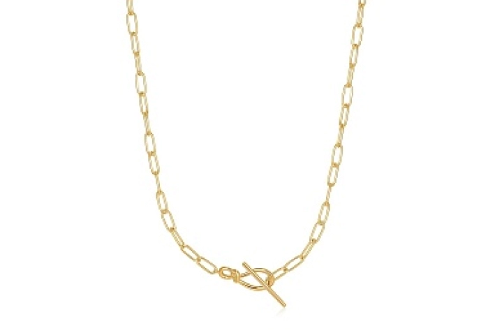 Gold Knot T Bar Chain Necklace