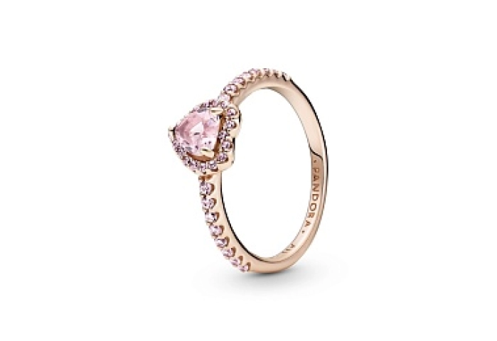 Heart 14k rose gold-plated ring with orchid pink c