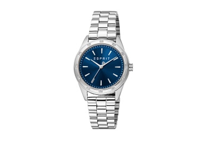 ESPRITCase,MetalDarkBracelet,WomenBlue3Watch,Dial,Hands,StainlessSilver5 ATMColorSteel