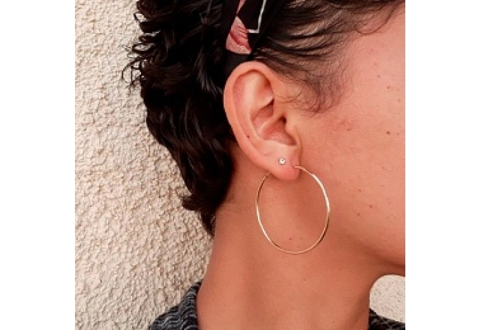 LOOPPLATEDEARRINGS 18 KT GOLD