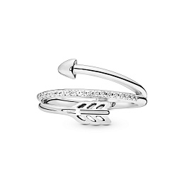 Arrow silver ring with clear cubic zirconia/Серебряное кольцо с чистым кубическим цирконием