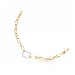 SILVER GOLD PLATED BRACELET BEAR 16MM