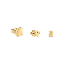 SILVER GOLD PLATED PACK 3 EARRINGS
