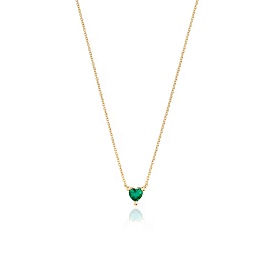 SILVER GOLD PLATED NECKLACE LGG EMERALD