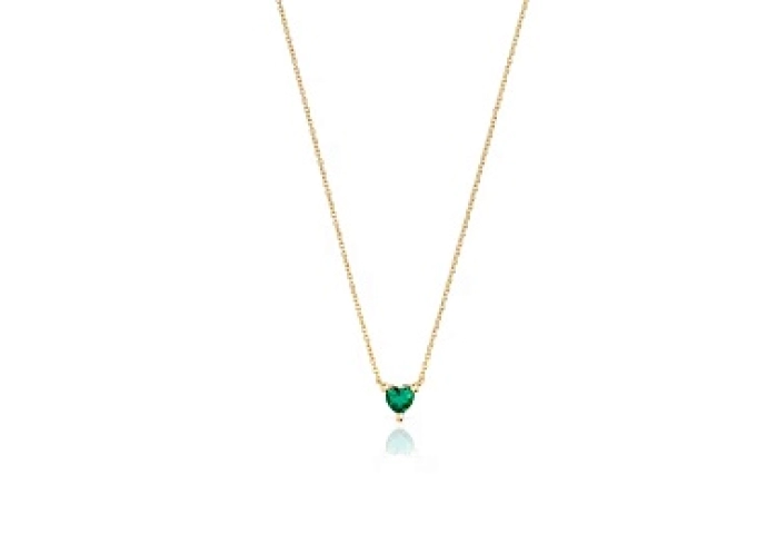 SILVER GOLD PLATED NECKLACE LGG EMERALD