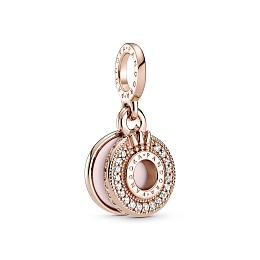Crown O Pandora Rose dangle with clear cubiczirconia and pinkenamel /789055C01