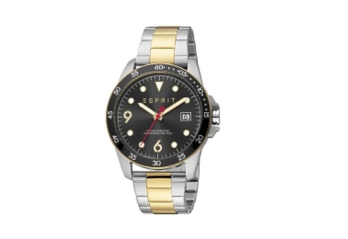ESPRIT Men Watch, Two Tone Silver & Gold Color Cas