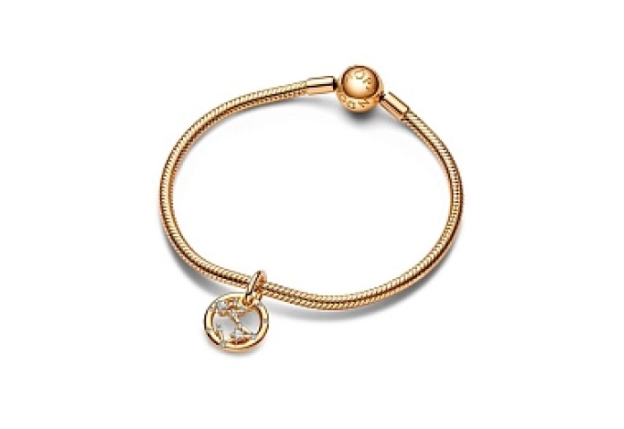 Pisces zodiac 14k gold-plated dangle with clear cu