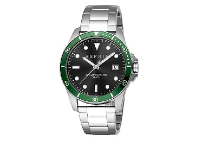 ESPRIT Men Watch, Silver Color Case, Black Dial, S