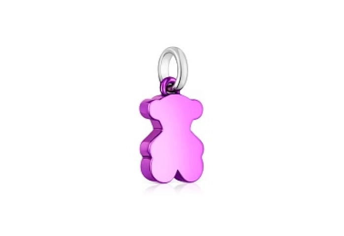LILAC S.STEEL/SILVER PENDANT BEAR 12MM
