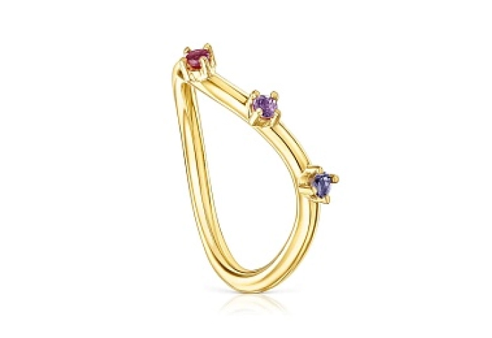 SILVER RING N14T GEMSTONES