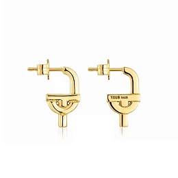 SILVER GOLD PLATED EARRINGS 17MM