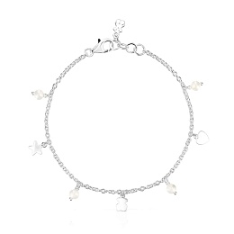 SILVER BRACELET CULTURED PEARL 17.5CM