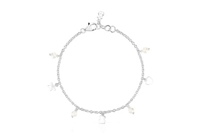 SILVER BRACELET CULTURED PEARL 17.5CM