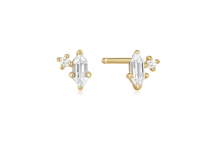 SPARKLE EMBLEM STUD EARRINGS