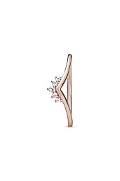 Tiara wishbone 14k rose gold-plated ring with clea