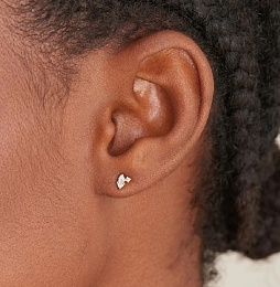 SPARKLE EMBLEM STUD EARRINGS