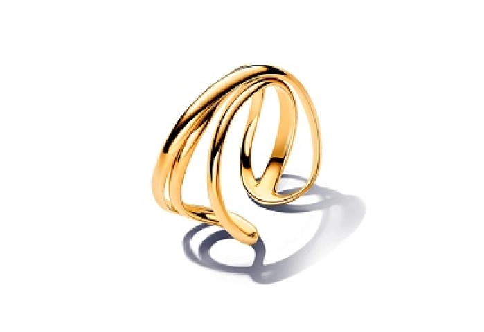 Triple band 14k gold-plated open ring