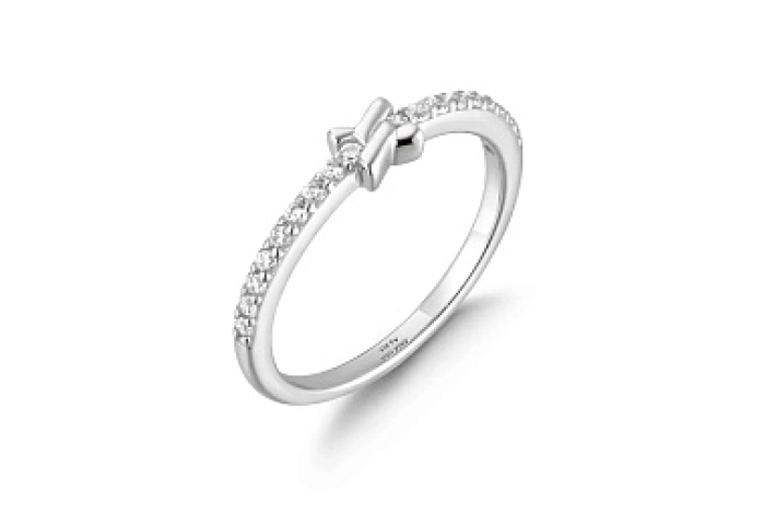 Silver Cross Cubic Zirconia Ring