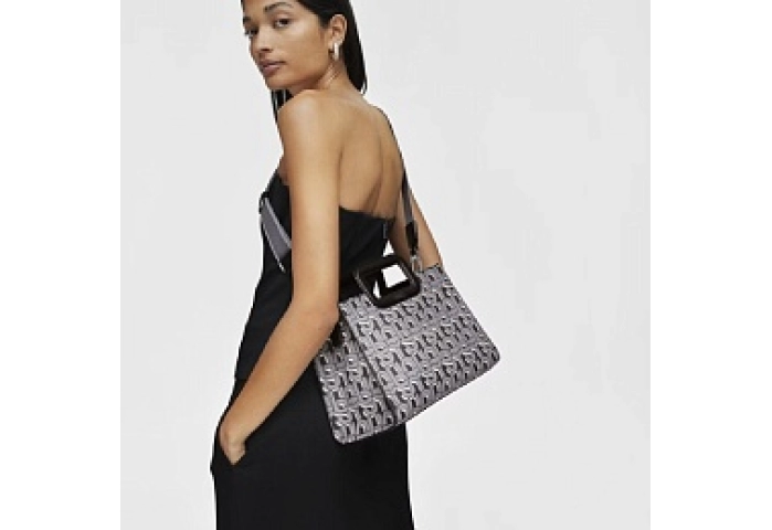 PVC.PU.COT,HANDBAG M. T MANIFESTO BLACK